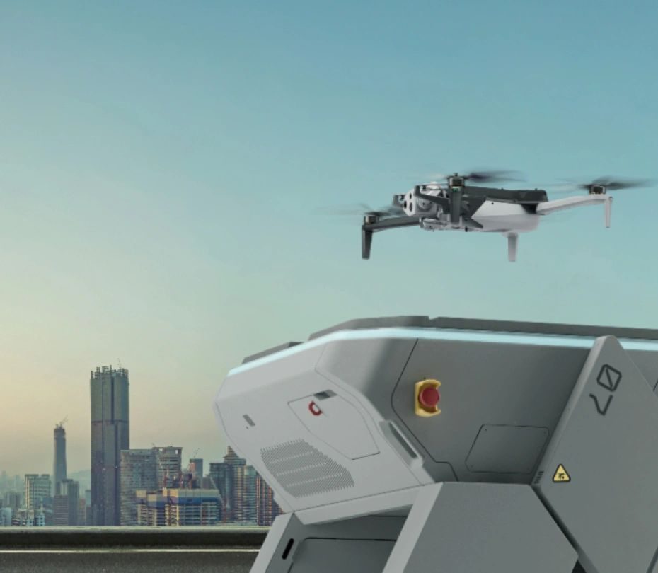 Drone in flight, representing the aerospace and defense market